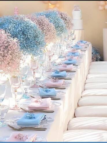 baby shower table setup and décor in Dubai